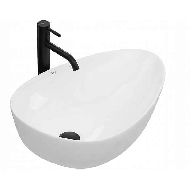 Rea Umyvadlo na desku Greta 55 cm Slim Edge Sněhově bílá