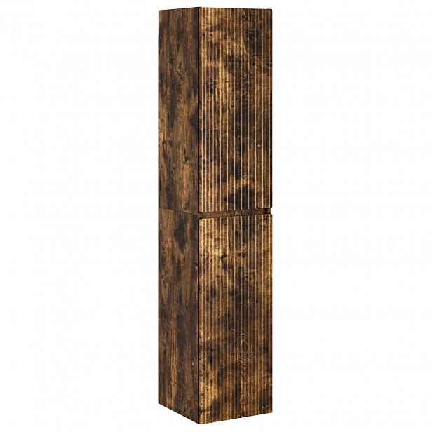 vidaXL Nástěnná koupelnová skříň Kouřový dub 33 x 34,5 x 160 cm