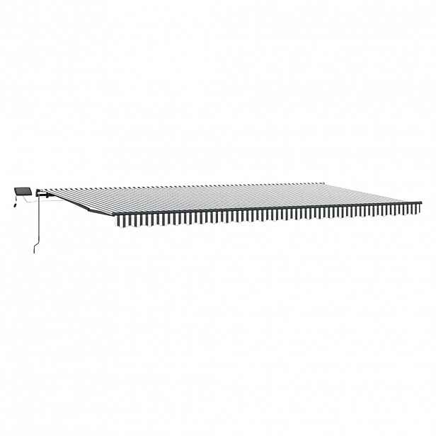 vidaXL Ručně zatahovací markýza s LED antracitová a bílá 600 x 300 cm