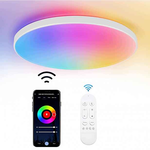 Lampa Stropní Svítidlo Led Rgb Bílá Cct 2700K-6500K Wifi Dálkový Ovladač Aplikace