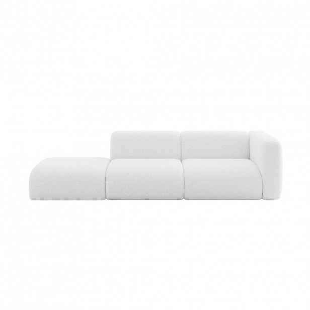 ALTDECOR POHOVKA S PRAVOU OTOMANOU MIRA-S3 296x89x70 Bílá Bouclé