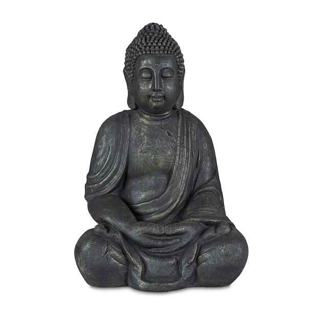 Relaxdays SOCHA Antracitová Buddha polyresin 70 cm