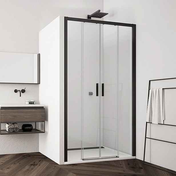 SanSwiss TOP-LINE S Dvoudílné posuvné dveře s 2 pevnými stěnami v rovině TLS41600607