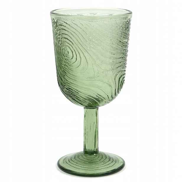 Skleněná Sklenice Zelená Na Víno A Vodu 6 Ks 250 ml Zdobená Skleničky Lampička