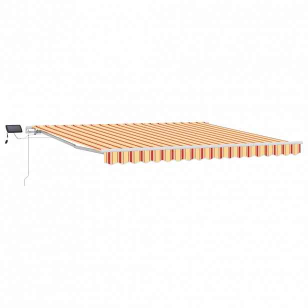 vidaXL Stahovací markýza Žlutá a oranžová 400 × 300 cm Látka a hliník