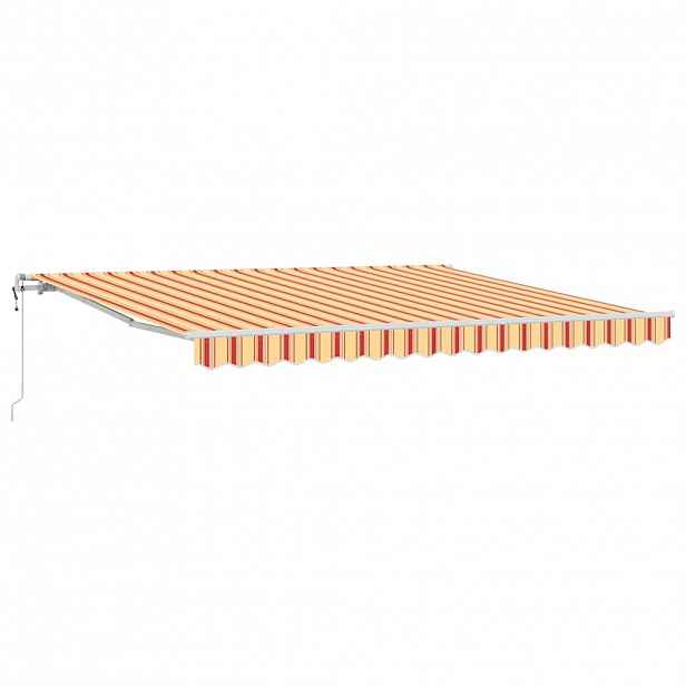 vidaXL Stahovací markýza Žlutá a oranžová 400 × 300 cm Látka a hliník