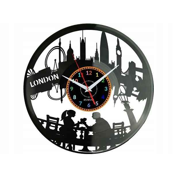 Londýn Dárek Originální dekorace do domu Hodiny z vinylové desky