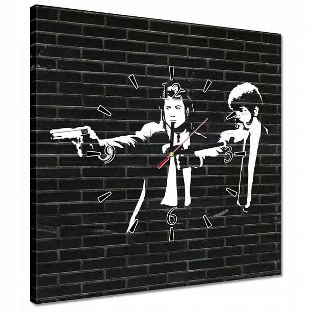 Hodiny 40x40 Pulp Fiction Graffiti
