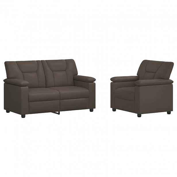 vidaXL Set pohovek 2 pcs Šedá Umělá kůže