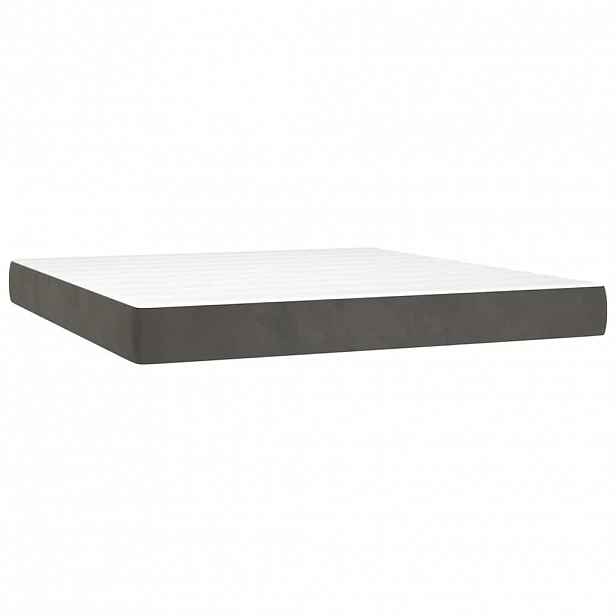 vidaXL Taštičková matrace střední tvrdost tmavě šedá 160 x 220 x 20 cm samet