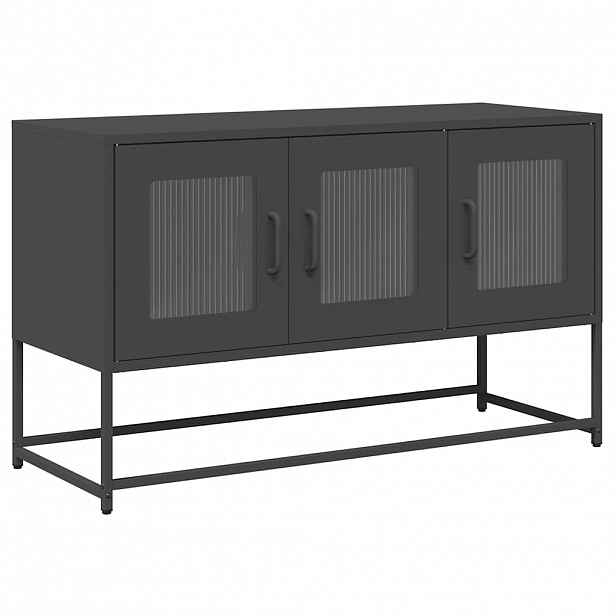 vidaXL TV skříňka černá 100,5x39x60,5 cm ocel válcovaná za studena