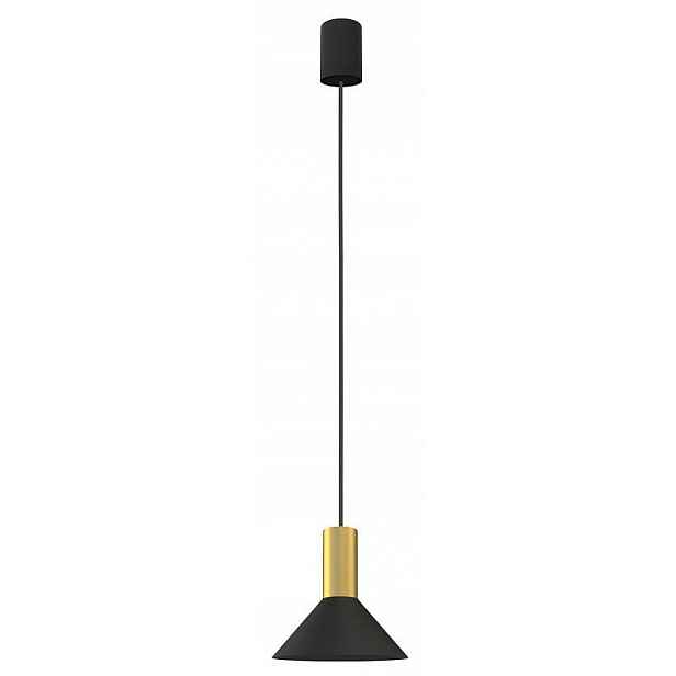 Závěsná lampa Hermanos A Černá Zlatá 1xGU10 18 cm Stropní Svítidlo do pokoje