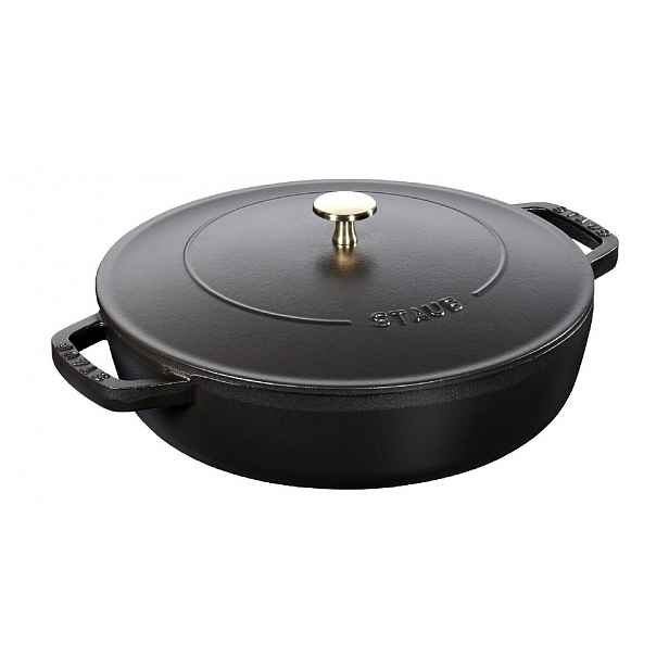 Litinový kastrol s poklicí Staub Chistera, černý, 24 cm