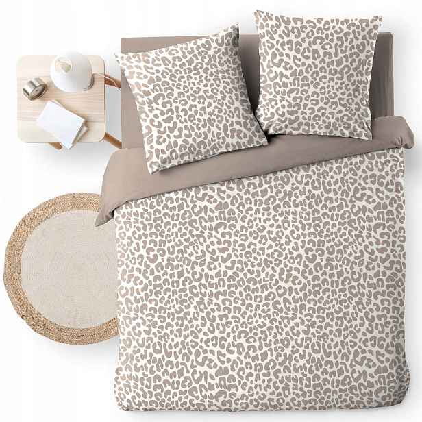 Povlečení Bavlněné 220X240 Béžové Vzorované, 3DÍLNÁ Sada, Oeko-tex