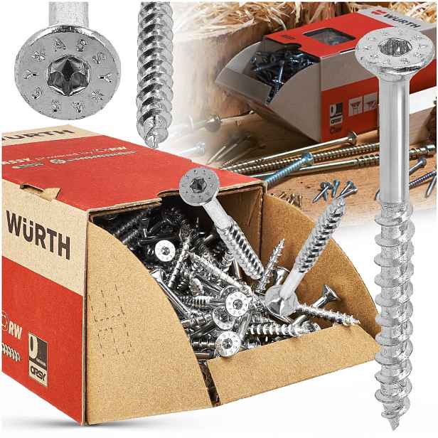 Šrouby do dřeva Wurth 5x60 mm Univerzální šroub Assy 4 Csmp Silné 250 ks