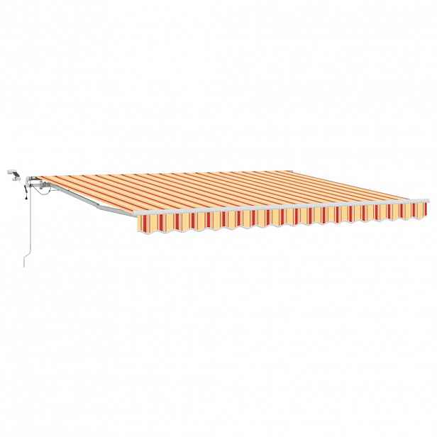 vidaXL Stahovací markýza Žlutá a oranžová 400 × 300 cm Polyester