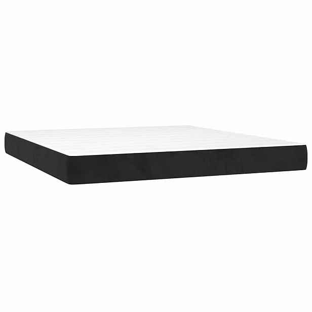 vidaXL Taštičková matrace střední tvrdost černá 160 x 220 x 20 cm samet