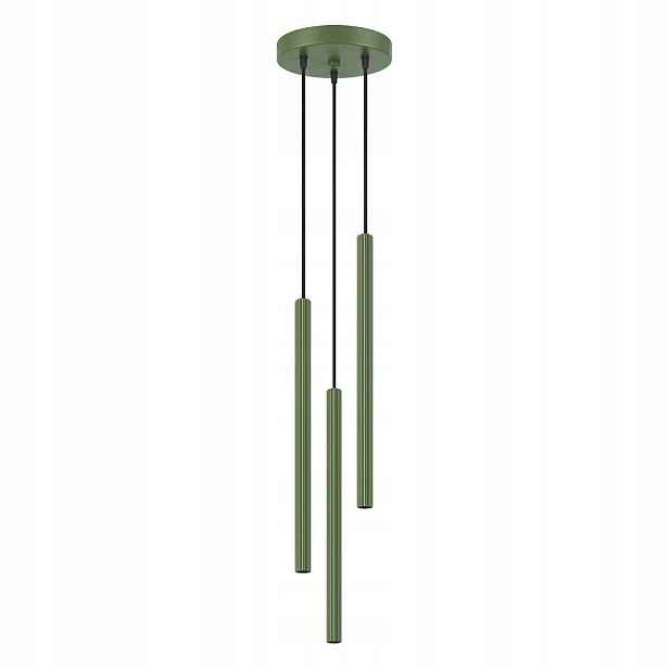 Závěsná lampa Arche 3P zelená olivová Stropní osvětlení tuby cG9 Sollux
