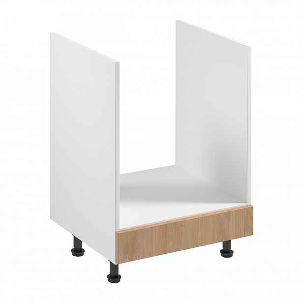Kuchyňská skříňka pro vestavnou troubu SALERNO - šířka 60 cm, bílá / dub