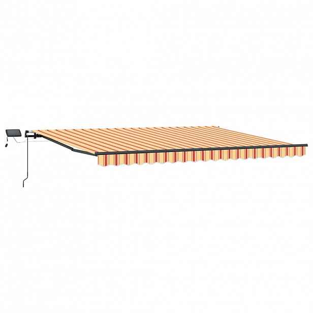 vidaXL Stahovací markýza Žlutá a oranžová 400 × 300 cm Látka a hliník