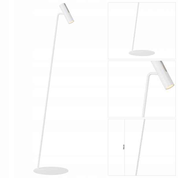 Bílá Leda podlahová lampa s měkkým leskem do obývacího pokoje Sigma Lighting