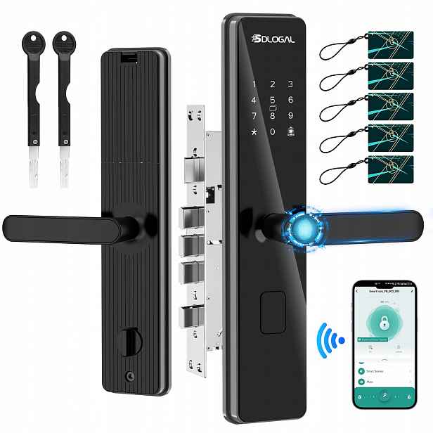 Inteligentna Klamka Zamek do Drzwi 45-90mm Ultrixe Tuya Wifi czarny