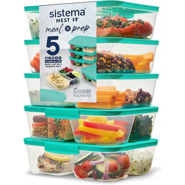 Sistema Sada 5 nádob na oběd s přihrádkami – bez Bpa