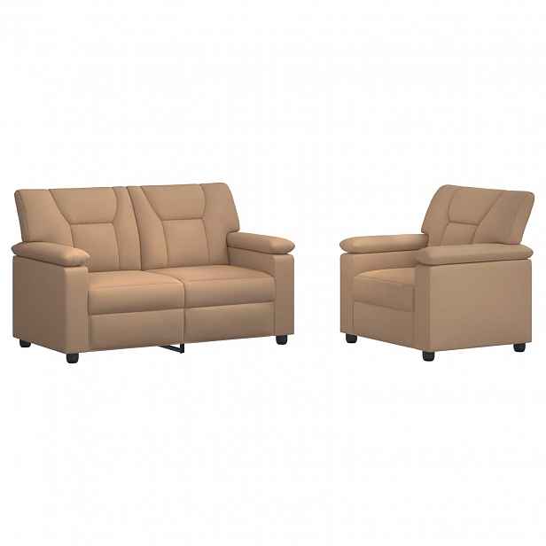 vidaXL Set pohovek 2 pcs Cappuccino Umělá kůže
