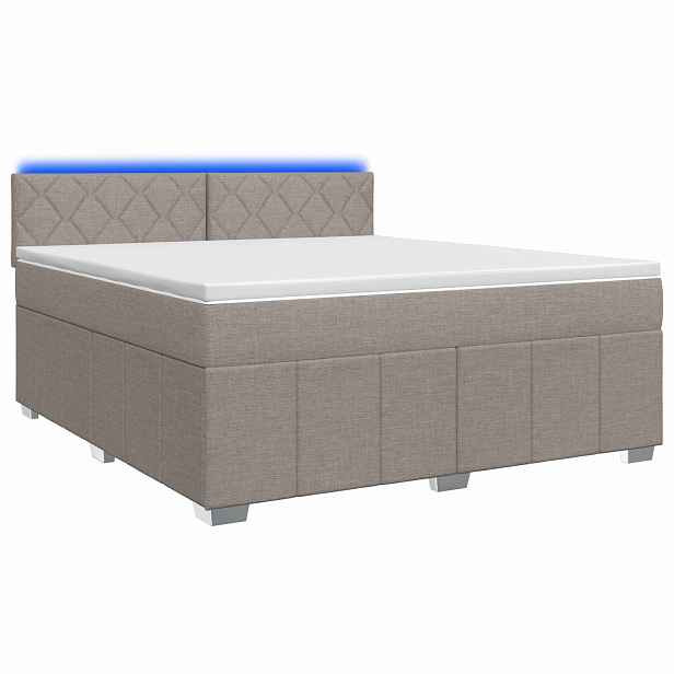 vidaXL Postel boxspring s matrací s čelo Taupe 140 x 200 cm Textil