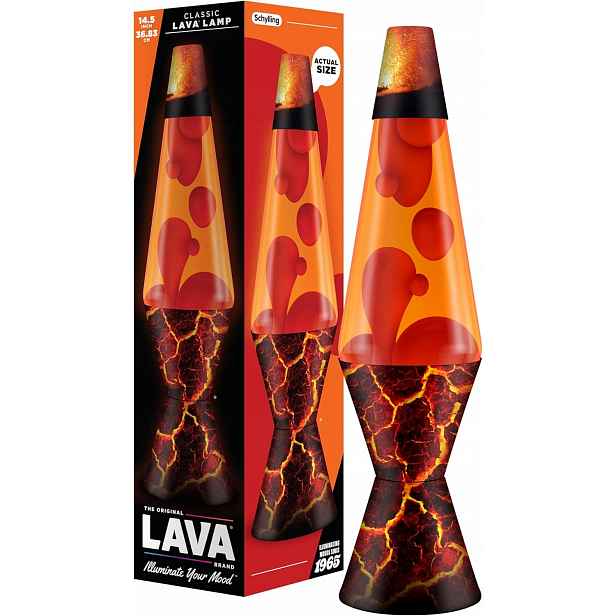 Lávová Lampa Lava 14,5 Palců Volcanic Crags Červený Vosk Oranžový