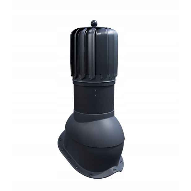 Rotační krb pro plechovou střešní krytinu ⌀150 mm Ventos X Roto N25 Grafit