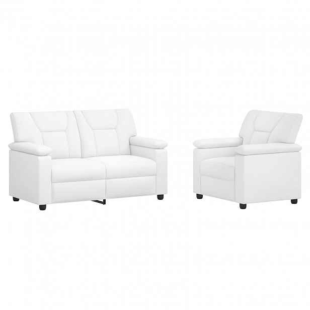 vidaXL Set pohovek 2 pcs Bílá Umělá kůže
