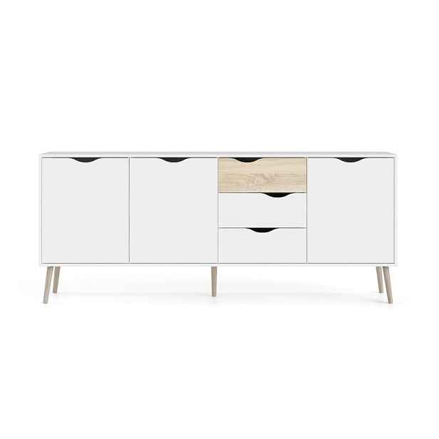 Bílá komoda 196x82x39 cm Oslo – Tvilum