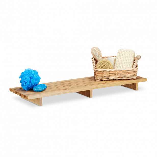Relaxdays POLIČKA Přírodní bambus na vanu 70 cm