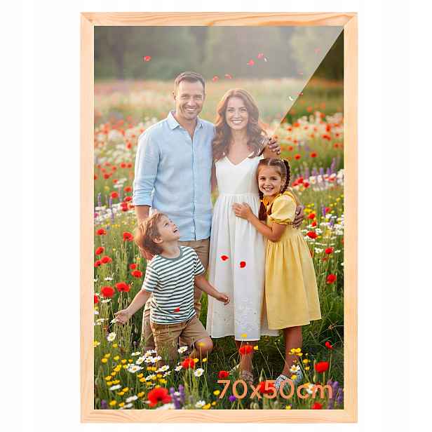 Rámeček na fotografie 70x50 cm Foto Dřevěný Plakát Puzzle Mapa Velká 50x70 cm