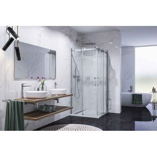 TEKNO A4 90 cm CHROM Sprchová zástěna čiré sklo, 8mm