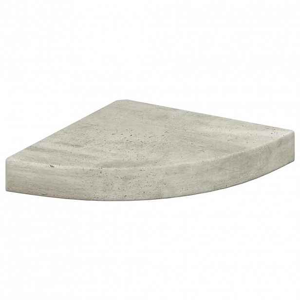 vidaXL Nástěnná rohová police betonově šedá 25 x 25 x 3,8 cm MDF