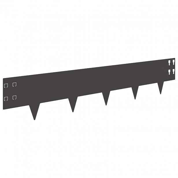 vidaXL Okraj trávníku 10 ks 100 x 20 cm Ocel Černá