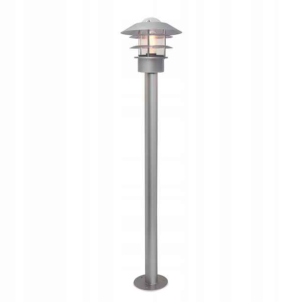 Venkovní stojací lampa zahradní sloupek industriální stříbrná 100 cm Elstead