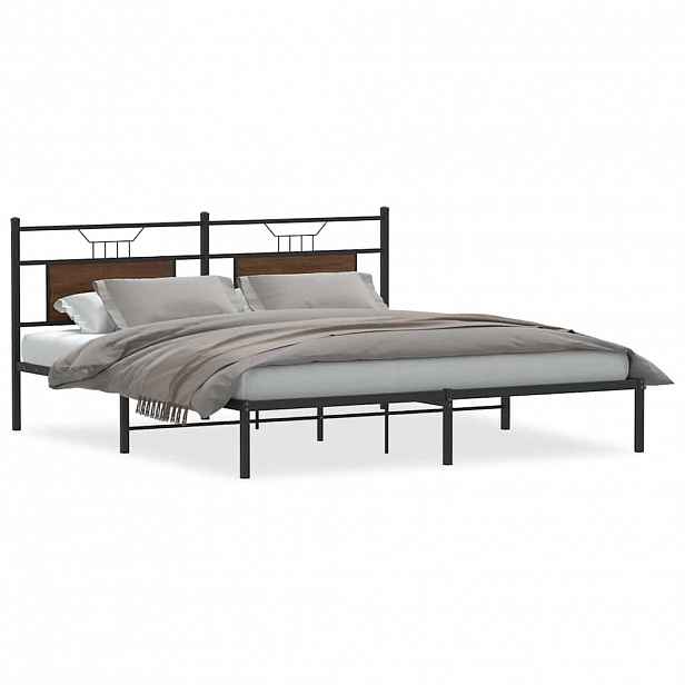 vidaXL Rám postele bez matrace hnědý dub 160 x 200 cm kompozitní dřevo