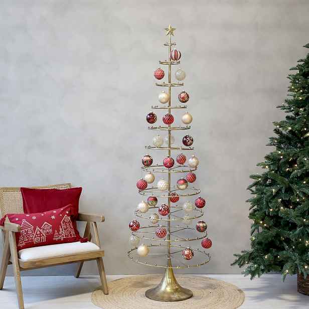 Mosazný antik vánoční stromek na vánoční ozdoby na podstavci Tree Antique – Ø 60 *196 cm Chic Antique