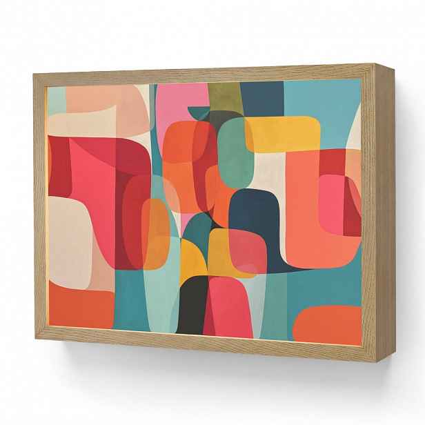 OnlyWow NÁSTĚNNÁ LAMPA S AKUMULÁTOREM Tvary - barevné - abstraktní - letadla 40x30 cm