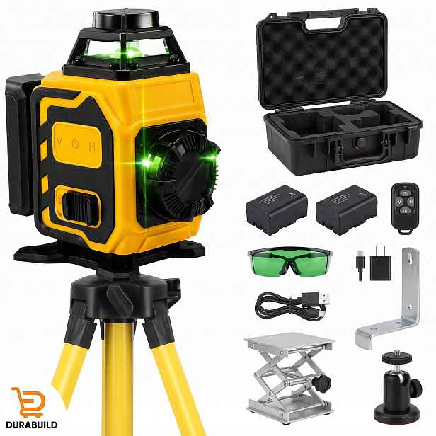 Poziiomica Laserová Vodováha 4D 360 Se Stativem, 16 Křížových Linií, Zelená