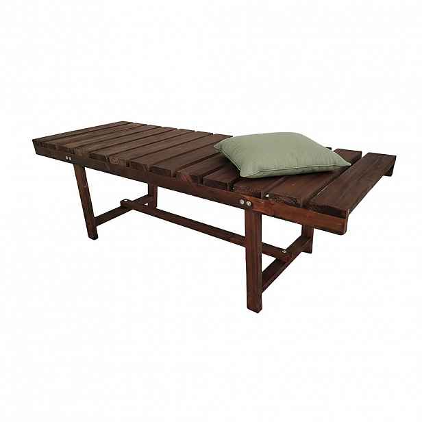 Relaxdays ZAHRADNÍ LAVICE hnědá 2místná bez opěradla 35x110x38 cm