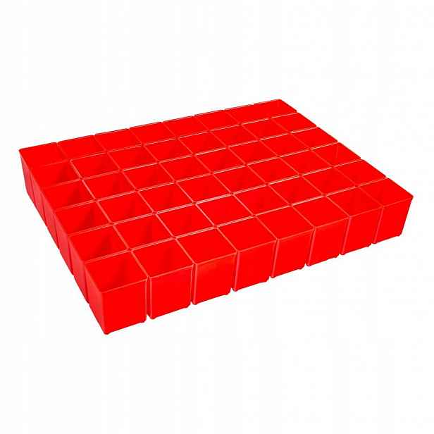 Sada 48 přihrádek A3, červená barva, 52x52x63 mm L-boxx