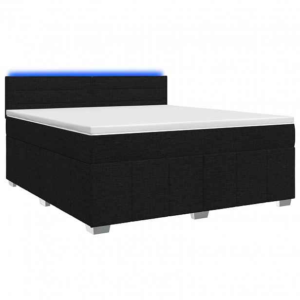 vidaXL Postel boxspring s matrací s čelo Černá 160 x 200 cm Textil