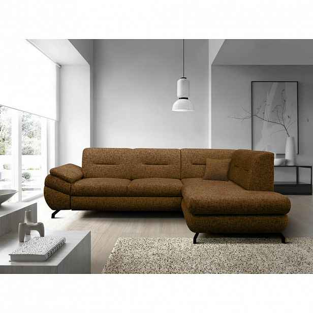 MID.YOU ROHOVÁ SEDAČKA, textil, hnědá