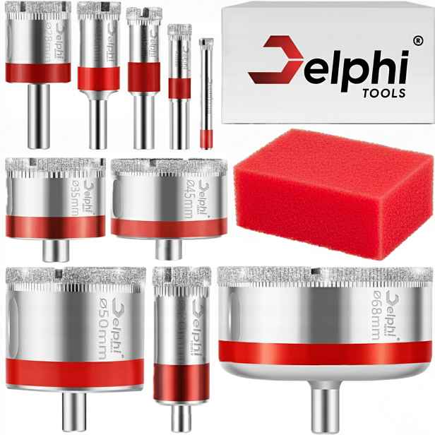Korunkový Vrták Diamantová Korunka Pro Gres Glazurovaných Dlaždic Sada 10 ks ⌀ 6-68 mm