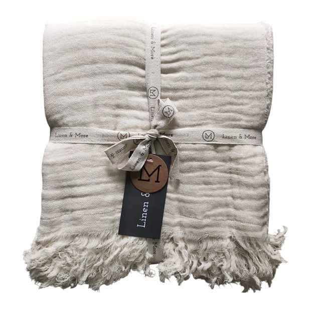 Krémový mušelínový pléd Nova Muslin - 140*200 cm  Mars & More