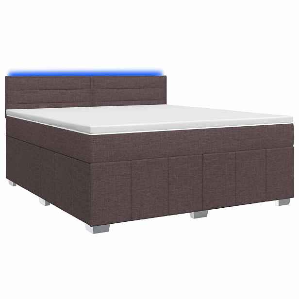 vidaXL Postel boxspring s matrací Tmavě hnědá 160 x 200 cm Textil